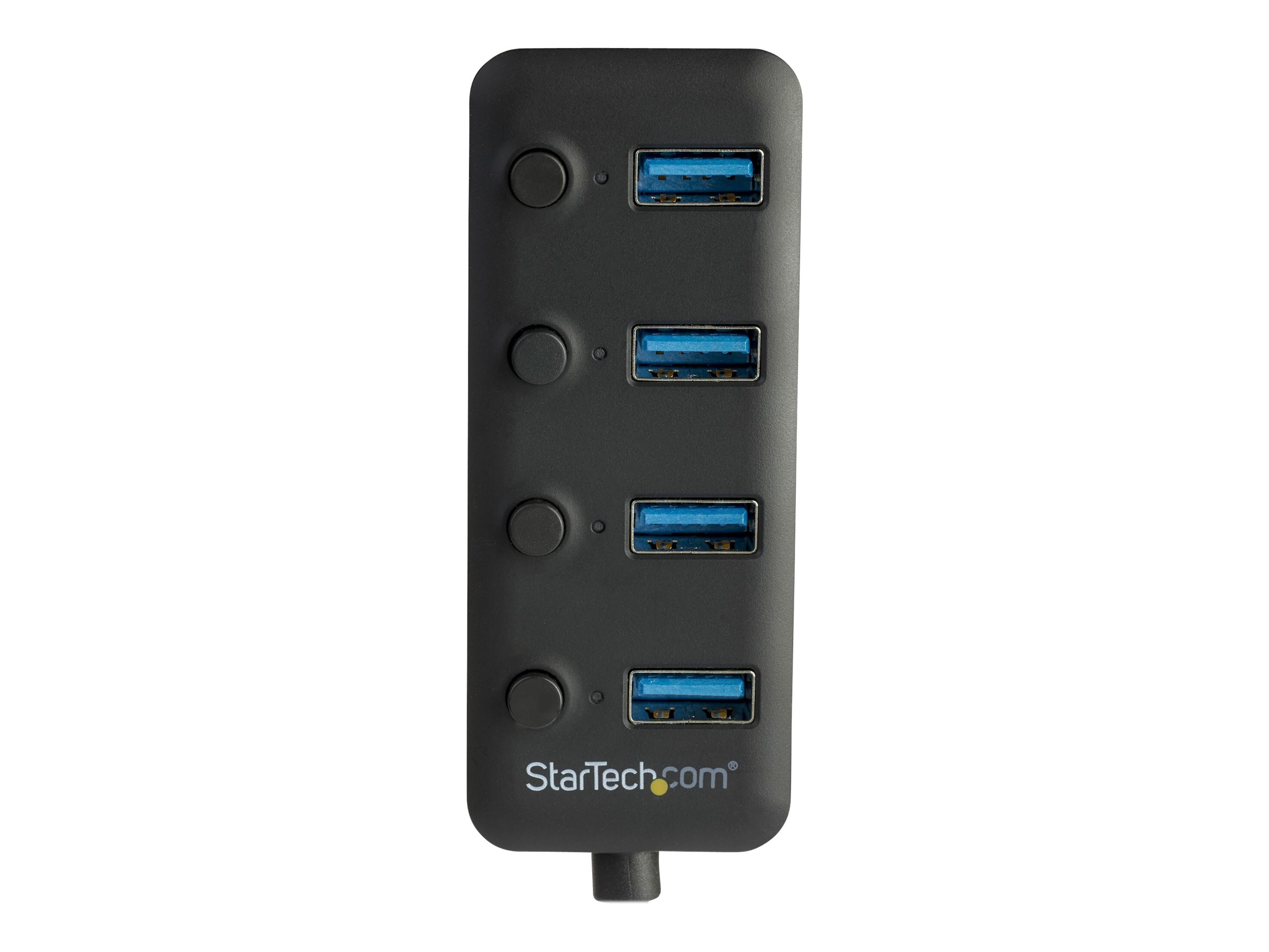 StarTech.com 4 Port USB 3.0 Hub - 4x USB-A mit individuellen An/Aus-Schaltern - Mobiler USB 3.0 Verteiler - Bus-Powered USB 3.0 Splitter - Hub - 4 Anschlüsse