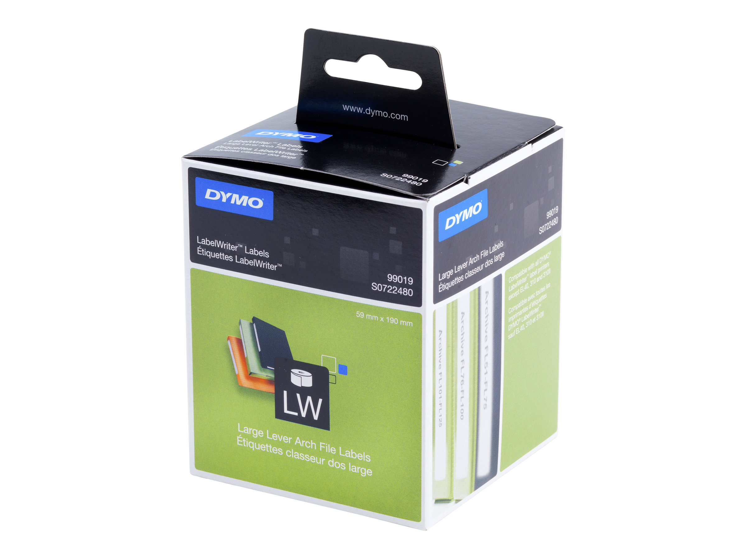 DYMO Etikettenrolle für Etikettendrucker S0722480 weiÃ, 59,0 x 190,0 mm, 1 x 110 Etiketten DYMO Etikettenrolle für Etikettendrucker S0722480 weiÃ, 59,0 x 190,0 mm, 1 x 110 Etiketten