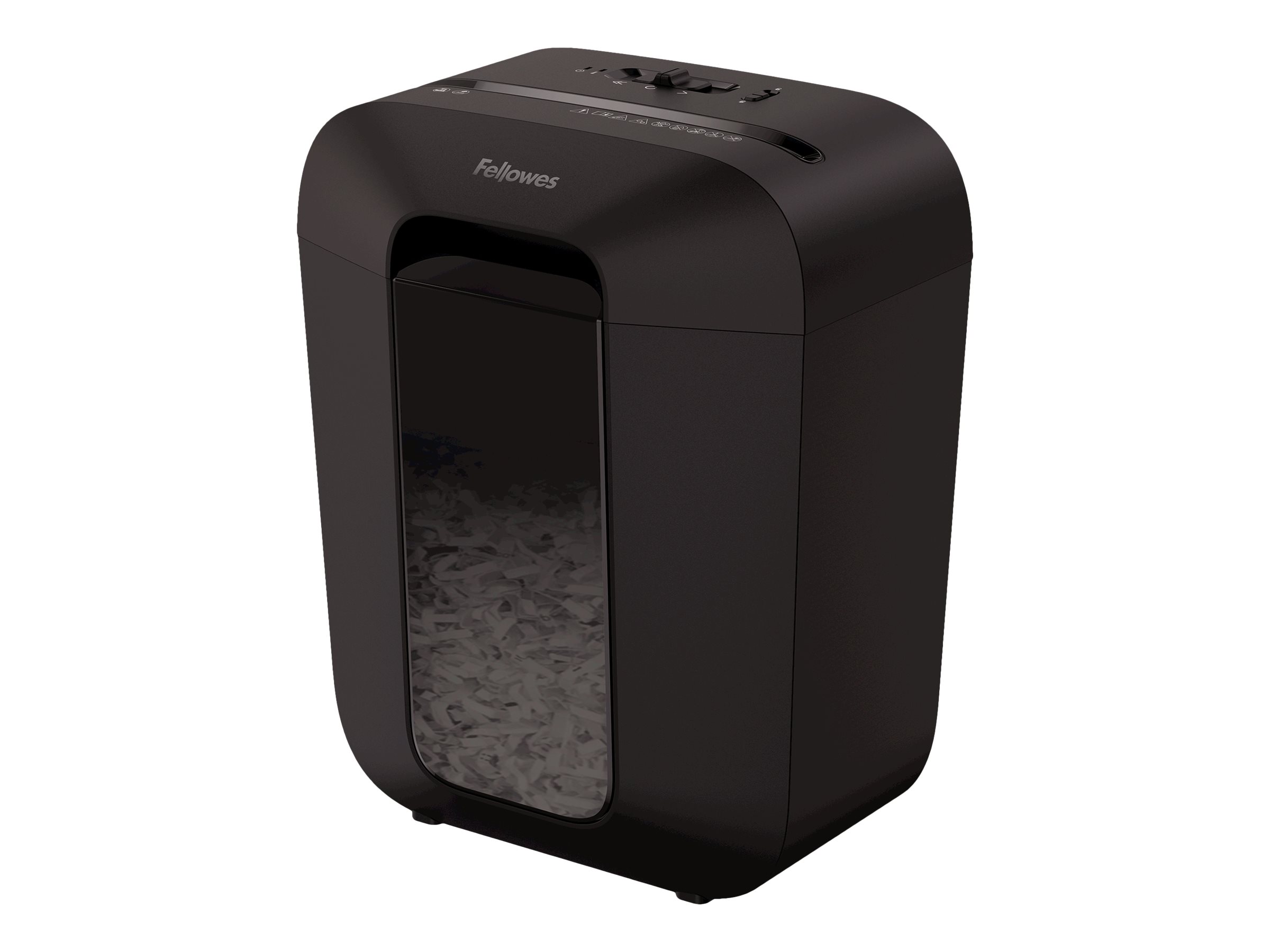 Fellowes Powershred LX45 Aktenvernichter mit Partikelschnitt P-4, 4 x 37 mm, bis 8 Blatt, schwarz Fellowes Powershred LX45 Aktenvernichter mit Partikelschnitt P-4, 4 x 37 mm, bis 8 Blatt, schwarz