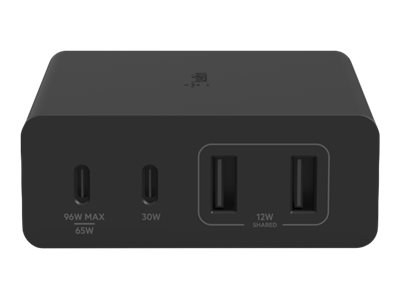 108W 4-Port GaN, 2x USB-C, 2x USB-A, 2m Netzkabel, blk