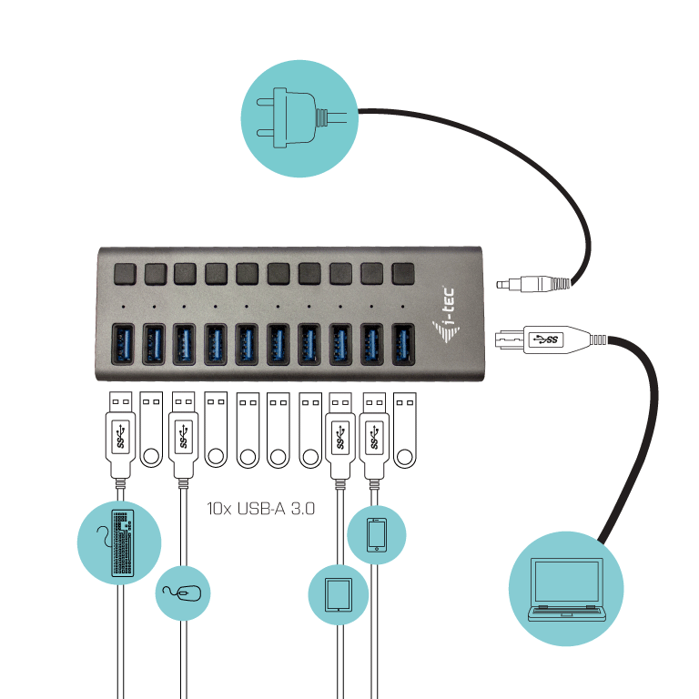 i-tec USB 3.0 Charging Hub 10-Port