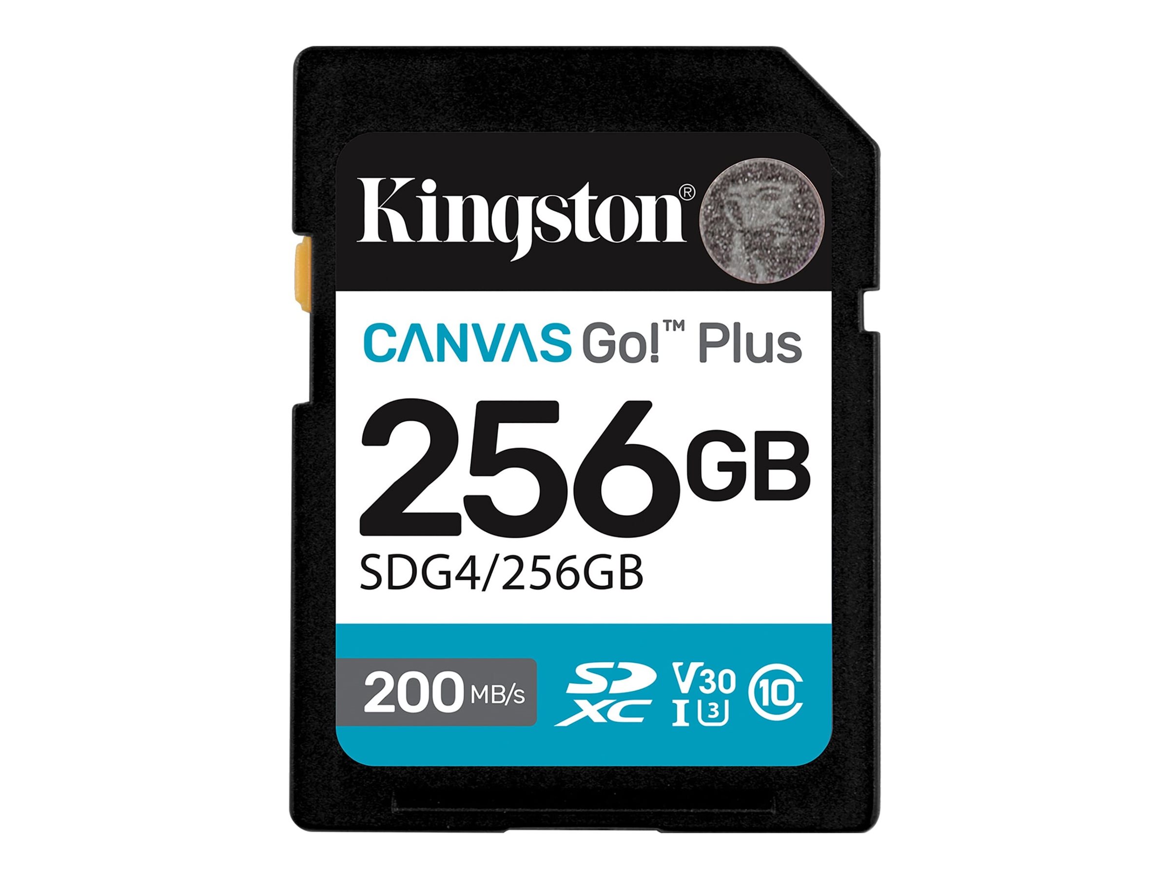 KINGSTON 256GB SDXC Canvas Go Plus Gen4 200MBs C10 UHSI U3 V30
