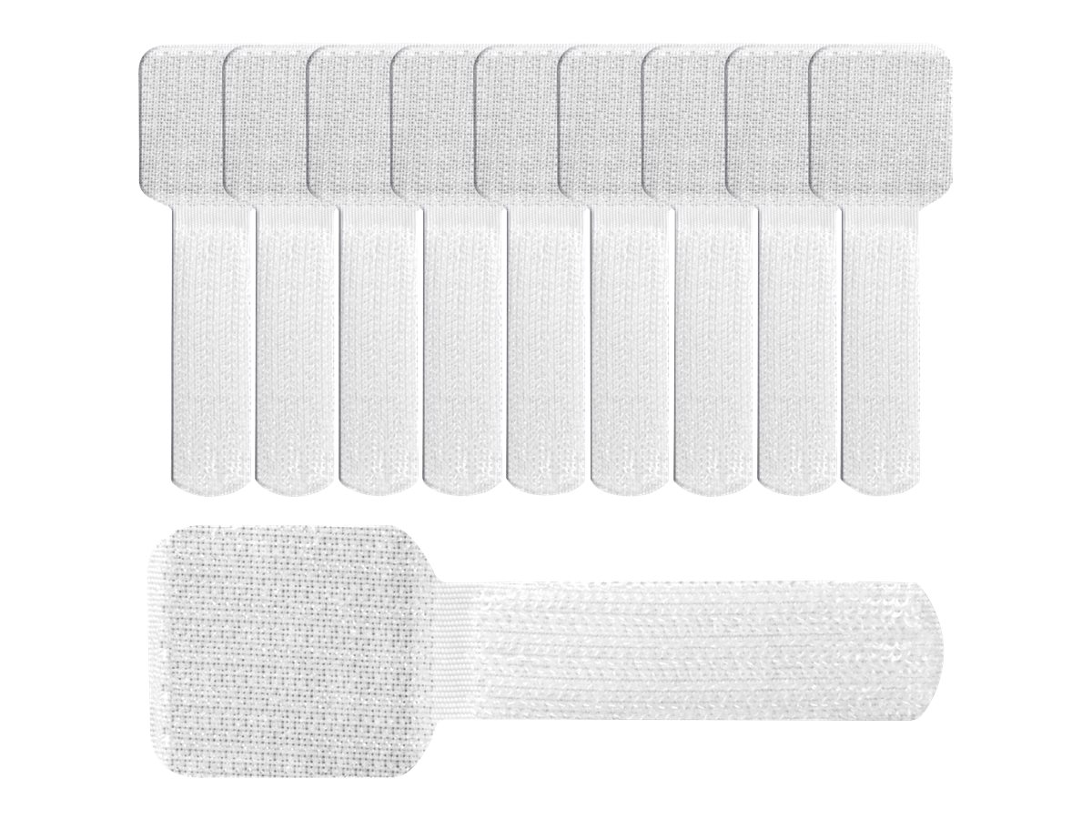 LABEL THE CABLE Klettkabelbinder WALL STRAPS PRO weiß 9,0 cm x 1,6 cm, 50 St