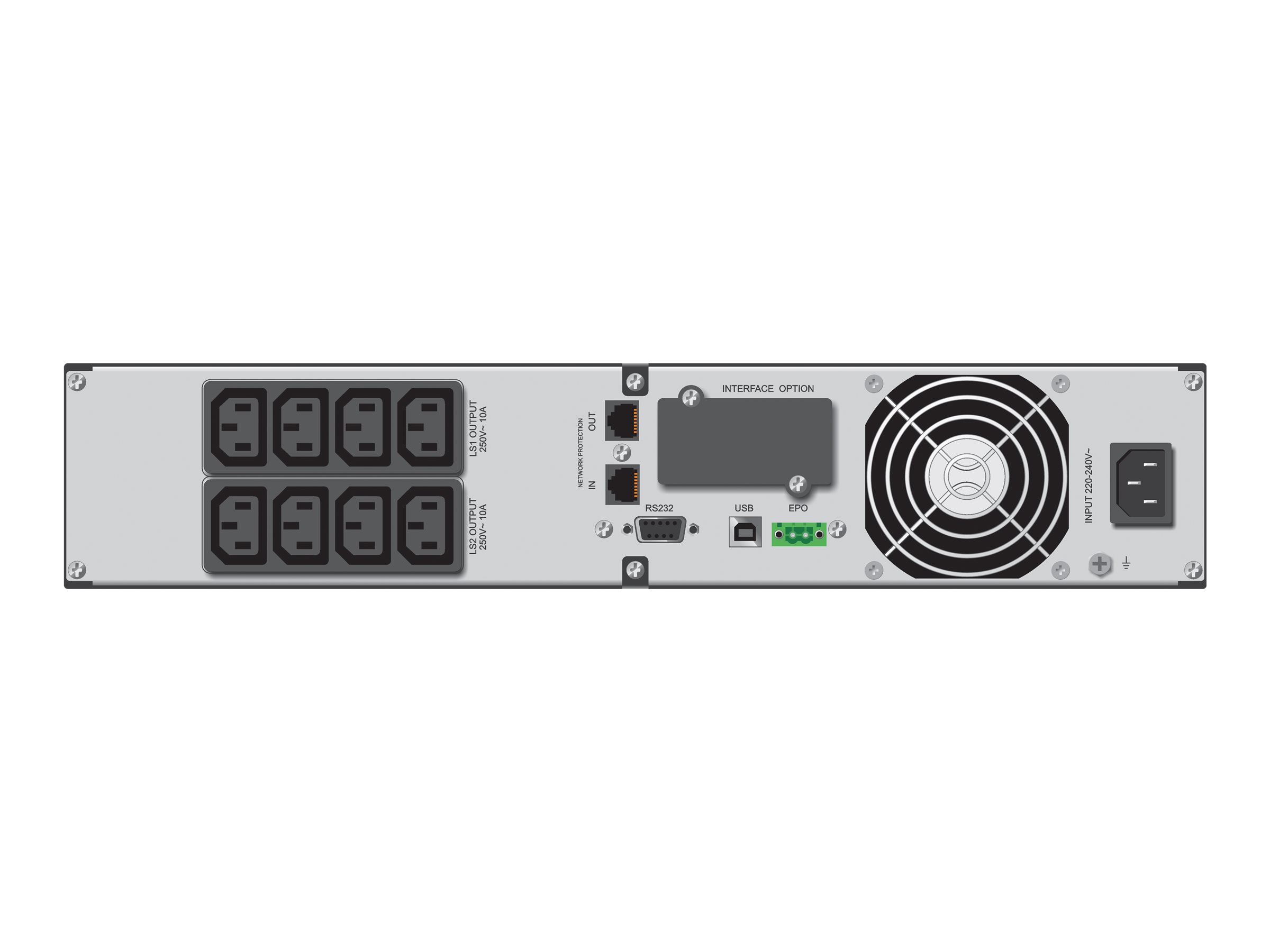 POWERWALKER VI 2000 RT HID 2000VA 1800W Line-Interactive USV Tower/Rack AVR LCD Reine Sinuswelle SNMP Slot