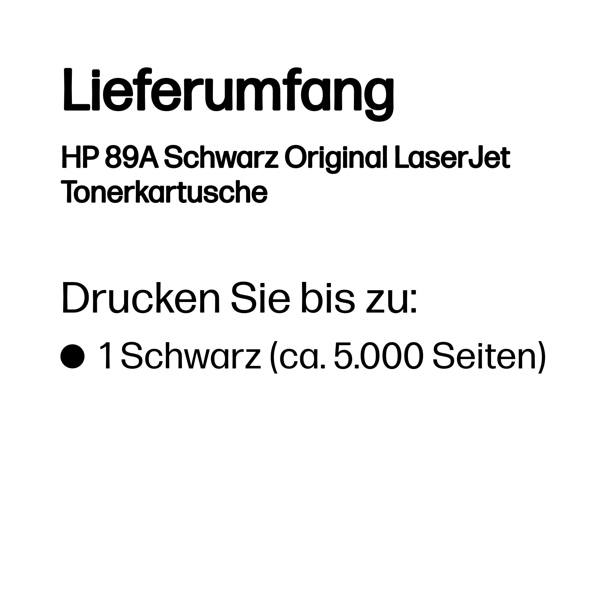HP 89A CF289A schwarz Tonerkartusche