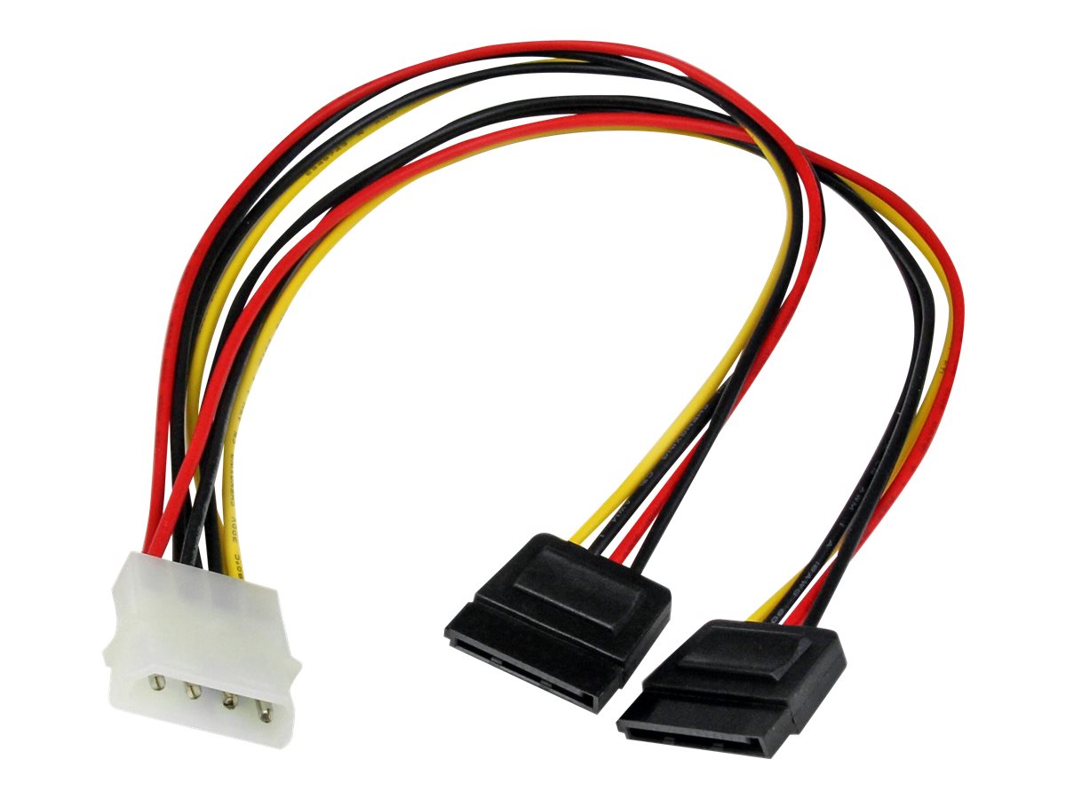 StarTech.com SATA Y-Stromkabel - Splitter Power Y-Kabel mit 2 x SATA intern 1 x Molex (Stecker) 2 x SATA Power (15 pin) Buchse 30cm - Netzteil