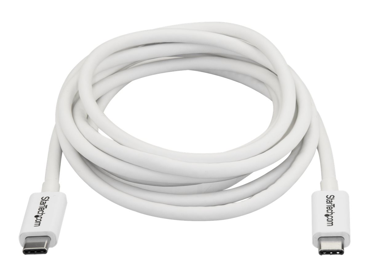 STARTECH.COM Thunderbolt 3 Kabel - 20Gbit/s - 2m - Weiss - 4K 60Hz - Passiv - Thunderbolt Kabel - USB Typ C Lader