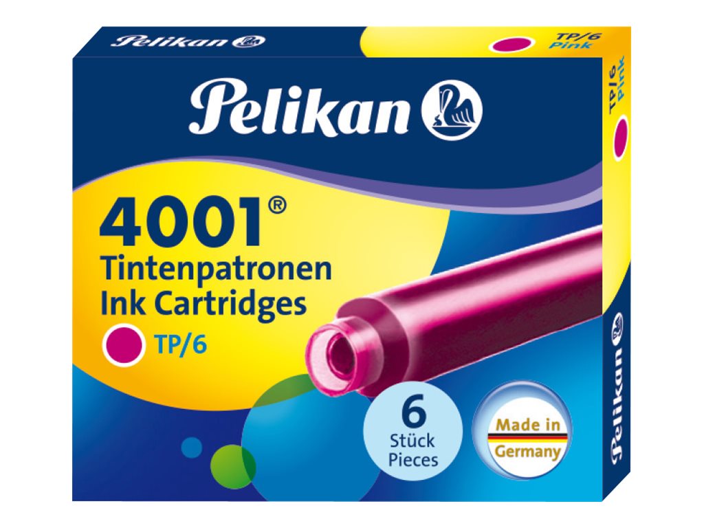 Pelikan 4001 TP/6 Tintenpatronen fuer Fueller pink 6 St. Pelikan 4001 TP/6 Tintenpatronen fuer Fueller pink 6 St.