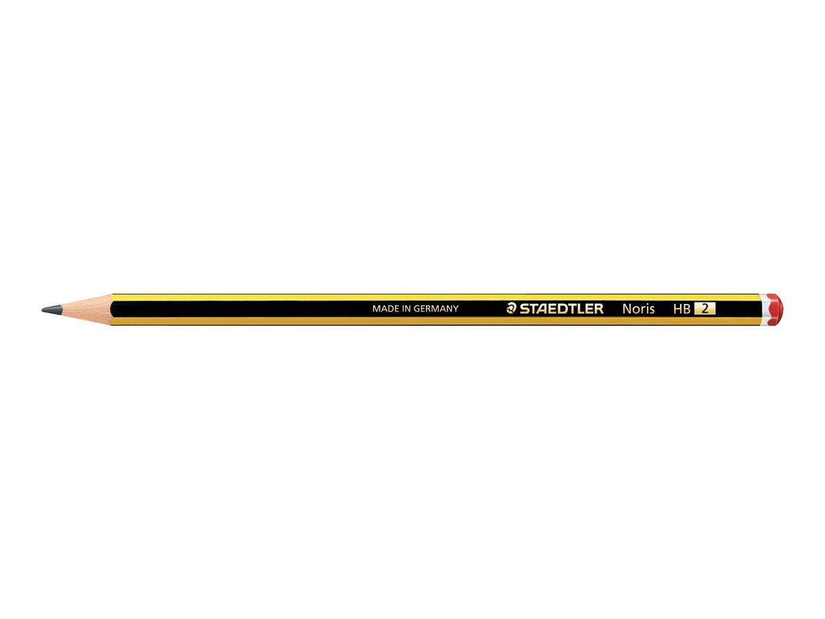 STAEDTLER Noris 122 Bleistifte HB schwarzgelb mit Radierer, 12 St