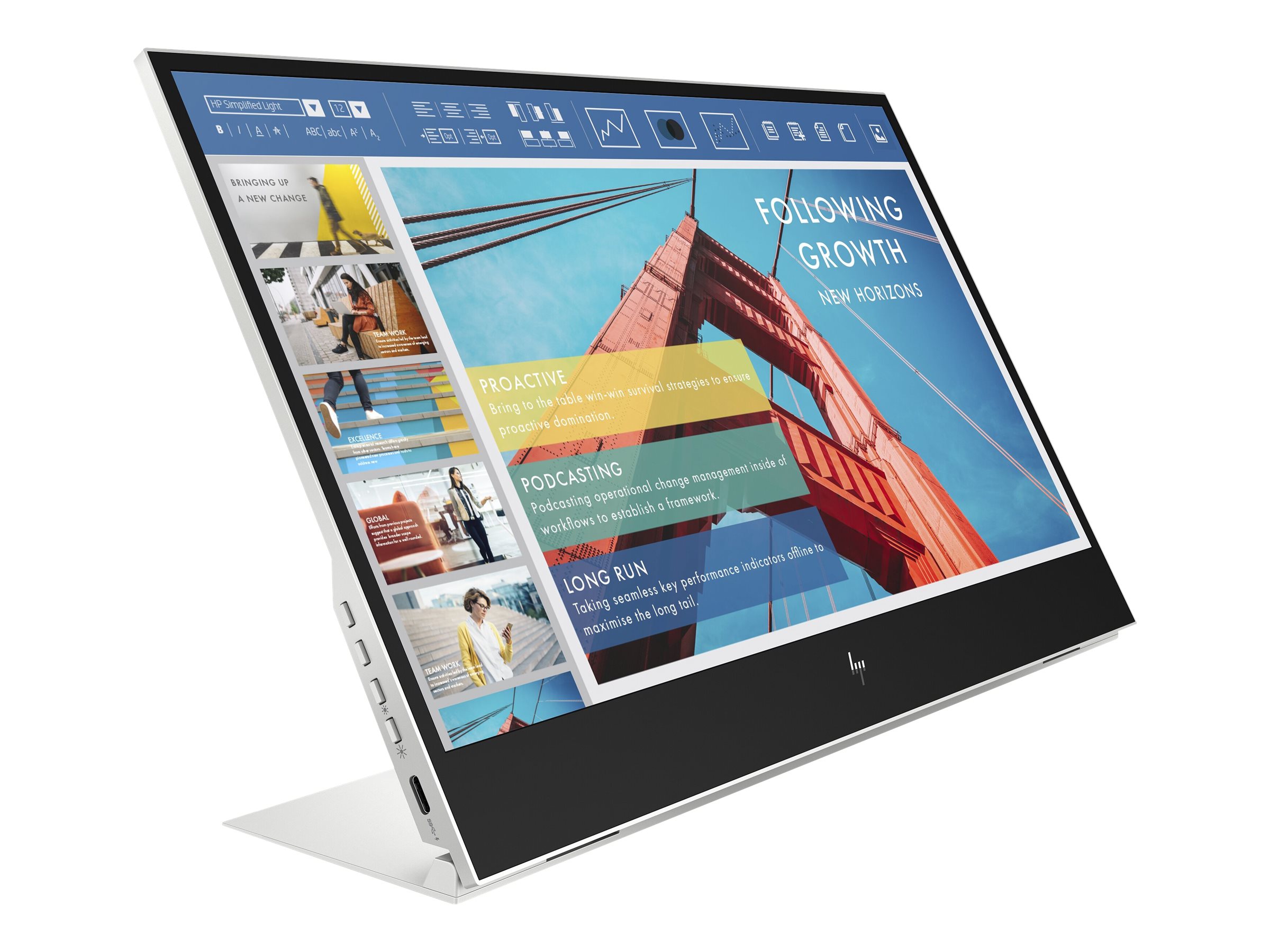 HP E14 G4 35,6cm 14Zoll IPS FHD Portable Monitor 16:9 400cd/m2 5ms GtG 2x USB Type-C with DisplayPort 1.2 Alt mode Silver 3J Gar.