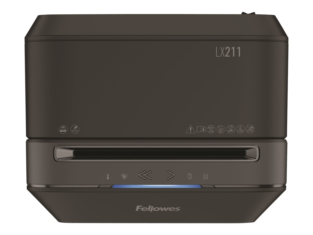 Fellowes Powershred LX 211 Aktenvernichter mit Partikelschnitt P-5, 2 x 12 mm, bis 14 Blatt, schwarz