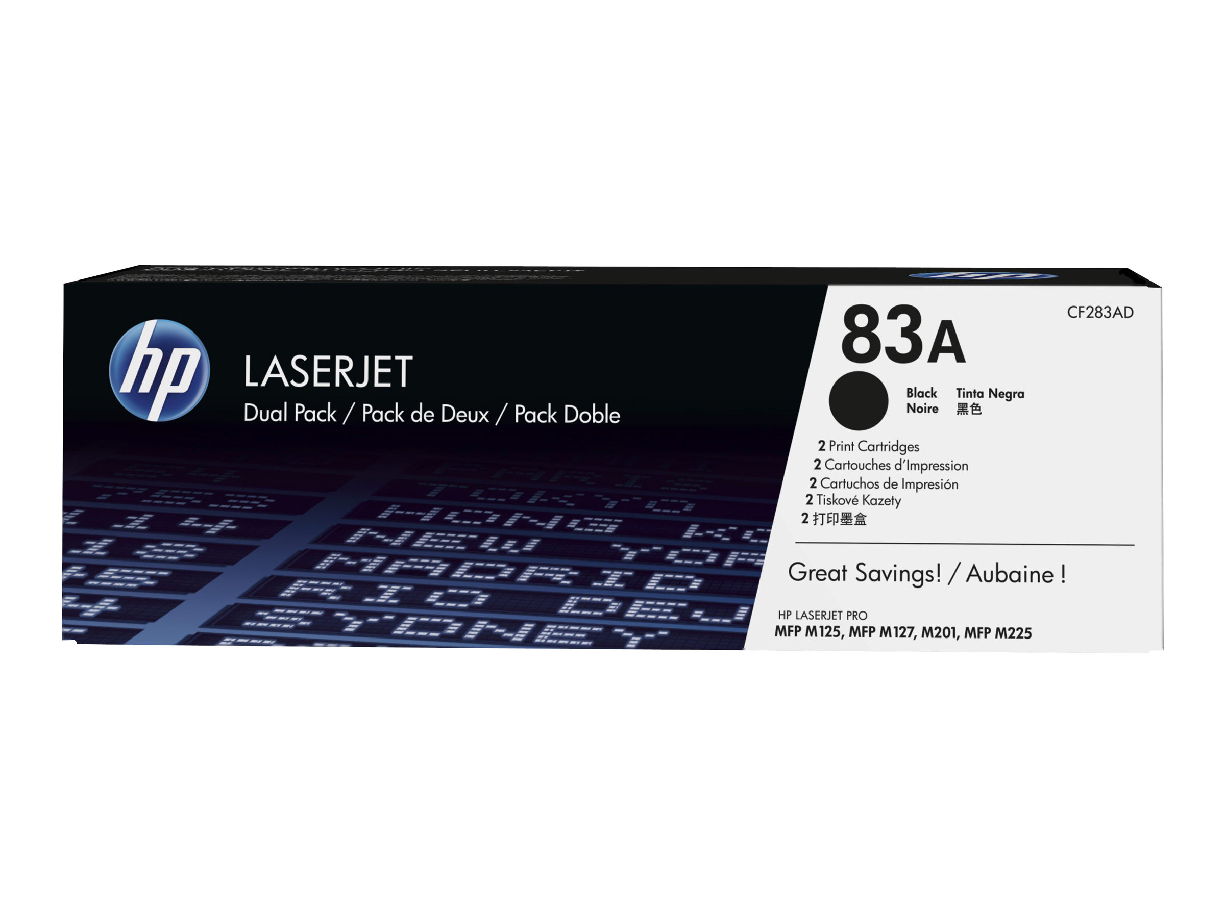 HP 83A (CF283AD) schwarz Tonerkartuschen, 2er-Set HP 83A (CF283AD) schwarz Tonerkartuschen, 2er-Set