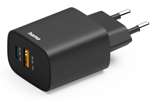 Hama Schnellladegerät schwarz 30 Watt USB‑A USB‑C