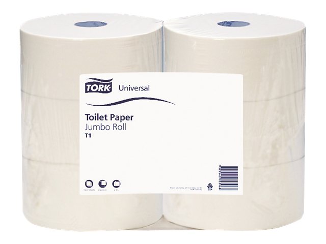 TORK Jumbo-Toilettenpapier T1 Universal 1-lagig Recyclingpapier, 6 Rollen
