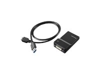 Lenovo USB 30 to DVIVGA Monitor Adapter Adapter Digital Daten, Digital Display Video 0,7 m Schwarz