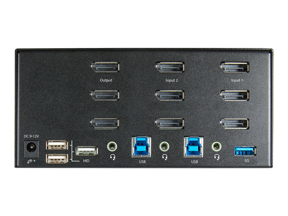STARTECHCOM 2 Port Triple Monitor DisplayPort KVM Switch 4K 60Hz UHD HDR DP 12 KVM Umschalter
