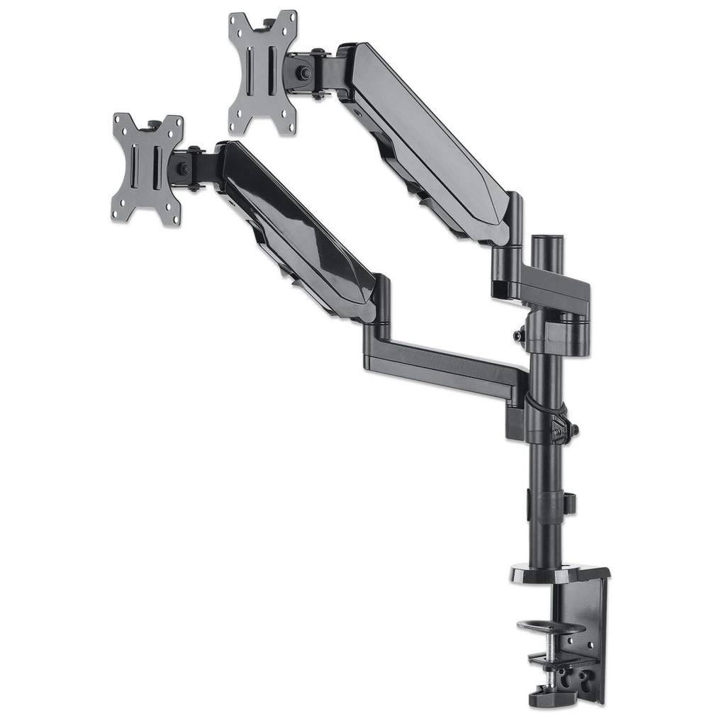 MANHATTAN Tischhalterung mit Gasdruckfeder und Kugelgelenk fuer zwei Monitore von 48,1881,28cm 17Z32Z und bis zu 8kg pro Arm