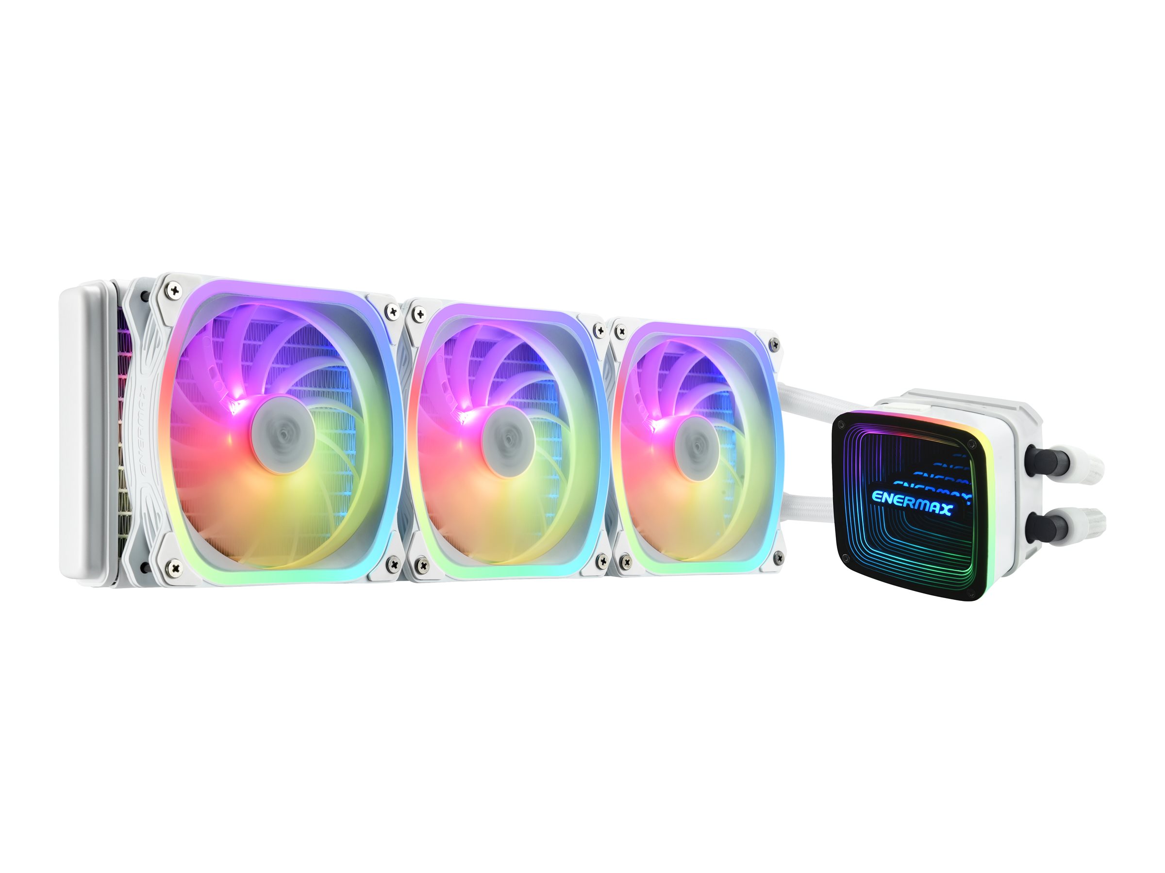 AQUAFUSION ADV ARGB Snow White 360 AIO CPU Wasserkuehlung Intel LGA1700 AM5 Ready 360W+ TDP 3x 120mm PWM SquA RGB-Luefter