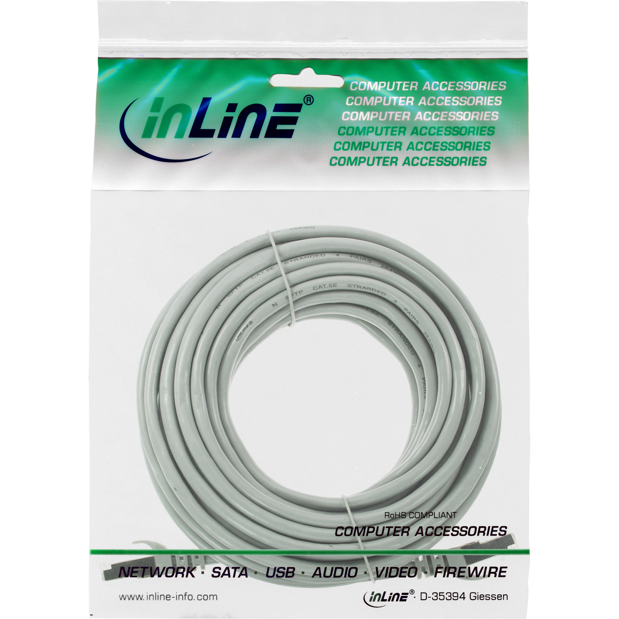 INLINE Patchkabel Cat.5 SF/UTP grau 50m INLINE Patchkabel Cat.5 SF/UTP grau 50m