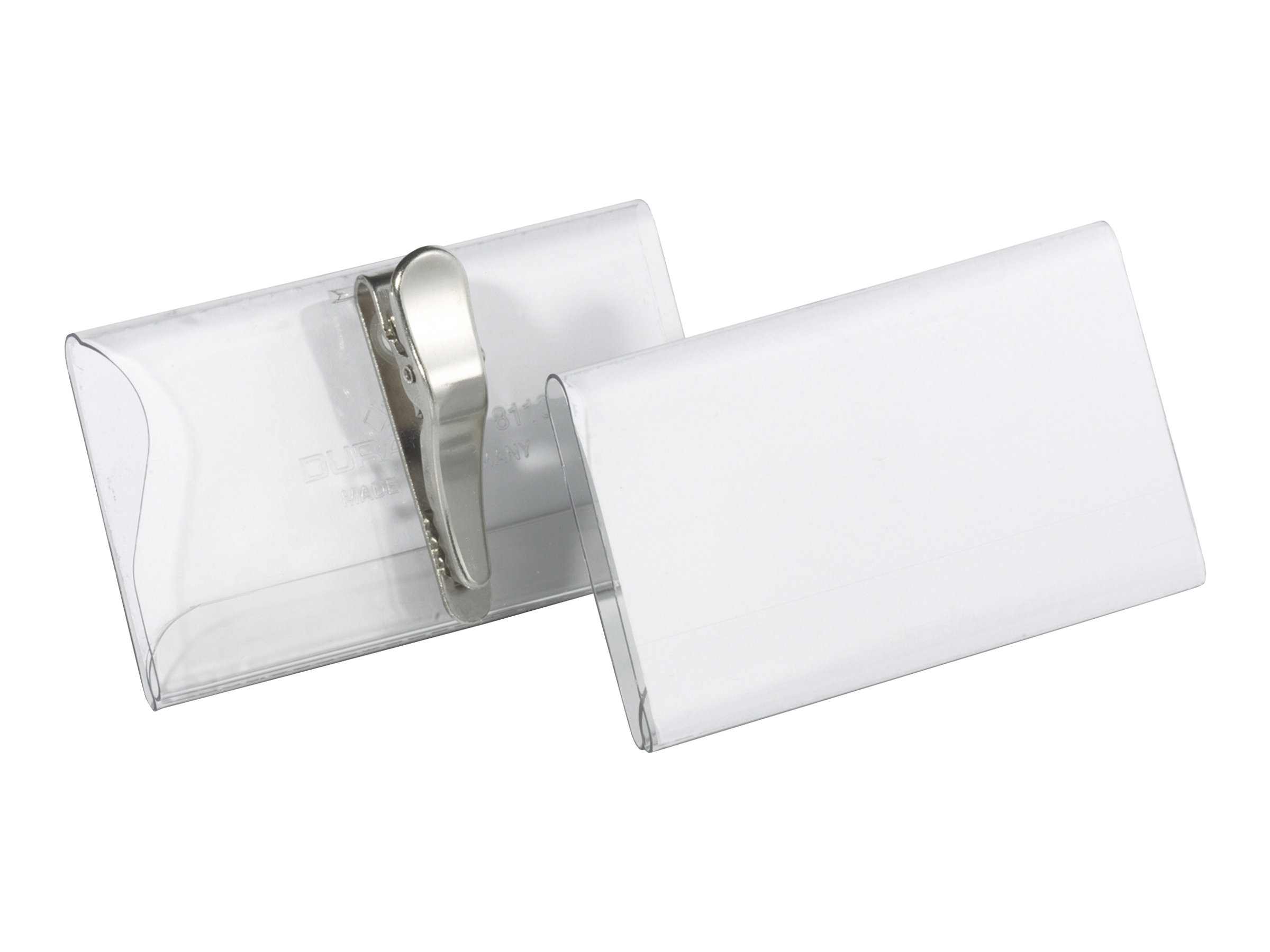 25 DURABLE Namensschilder mit Krokoklemme 7,5 x 4,0 cm