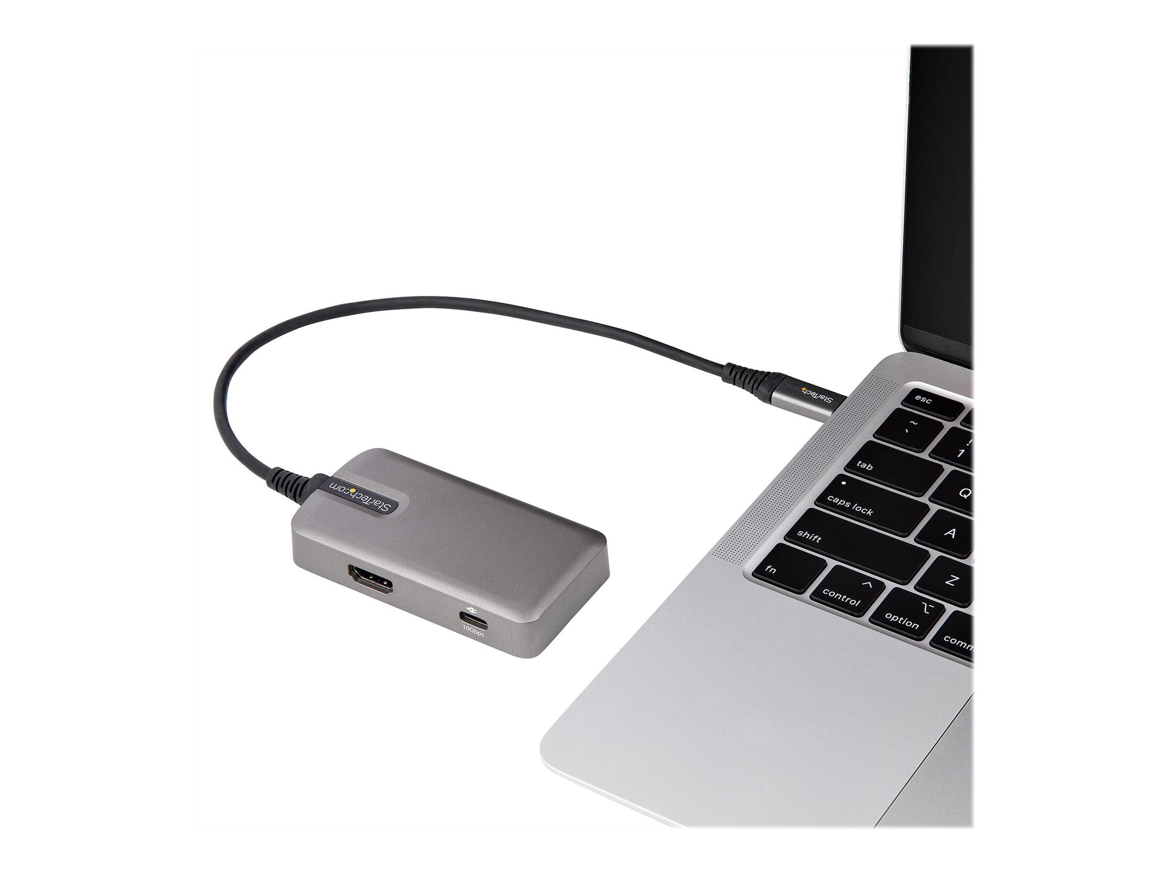 StarTech.com USB-C Multiport Adapter - USB-C auf 4K 60Hz HDMI 2.0, 100W PD Pass-through - 3-Port 10Gbit/s USB 3.1 Hub - Reiseadapter USB Typ-C Mini Docking Station - 25cm Kabel (DKT31CHPD3)