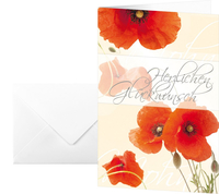 SIGEL Glückwunschkarten Mohnblumen DS003 DIN A6, 10 St