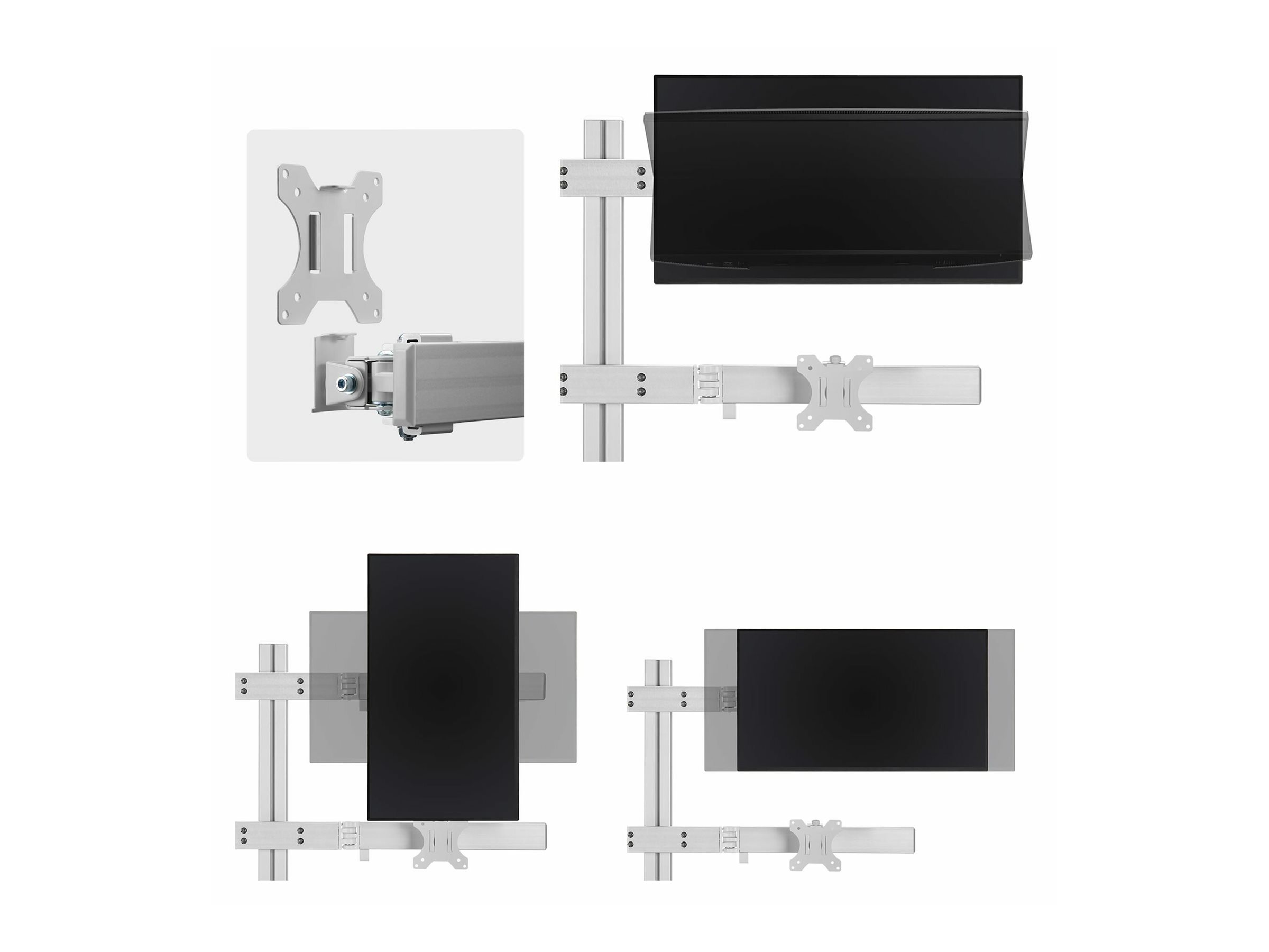 STARTECHCOM 6 Fach Monitorhalterung mit Querstange Monitore bis 81,28cm 32Zoll 8kg Zwei Pfosten BildschirmhalterungMonitorarm