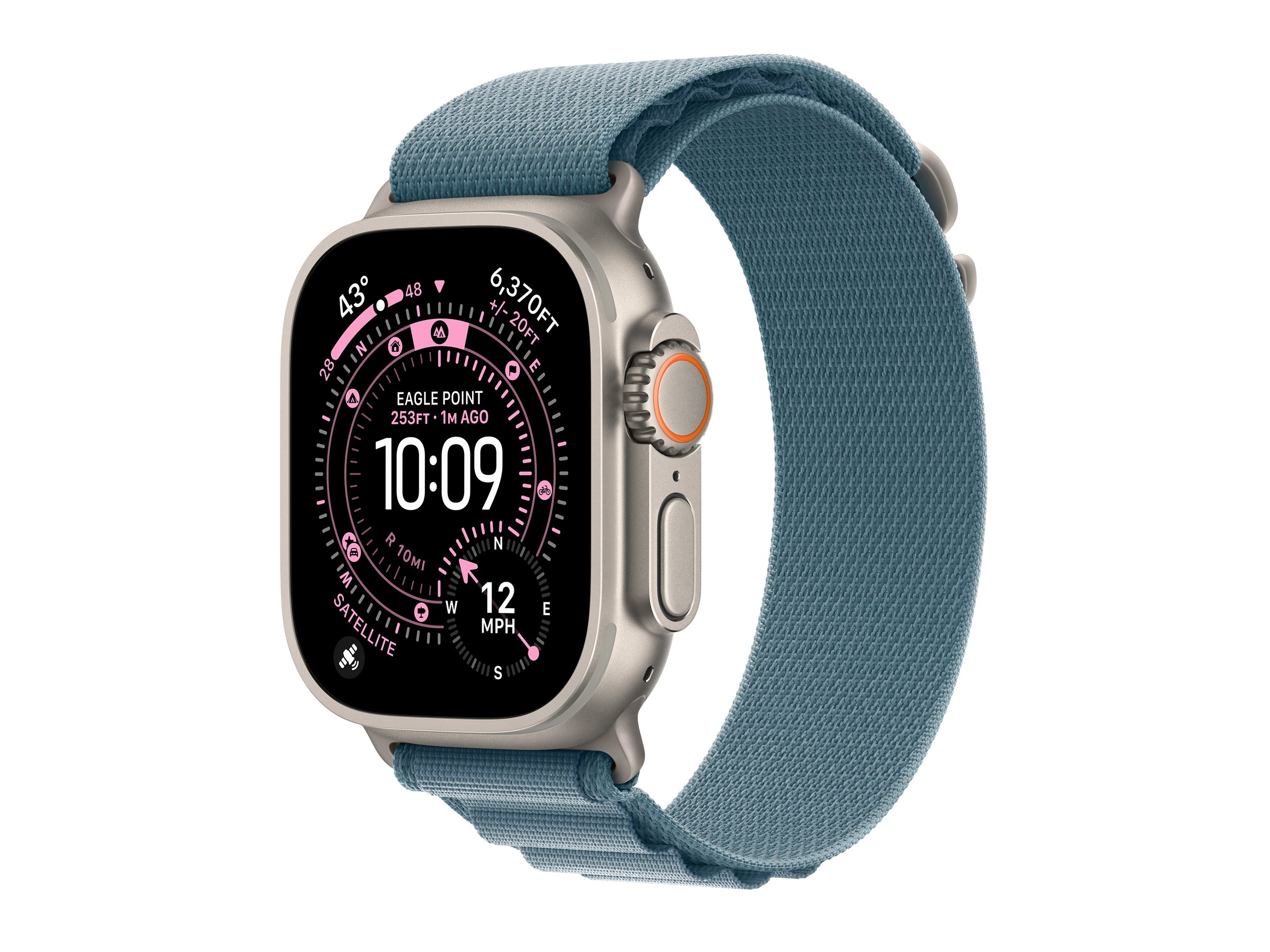 Apple Watch Ultra 3 Titanium Cellular 49mm Natur Alpine Loop hellblau Large