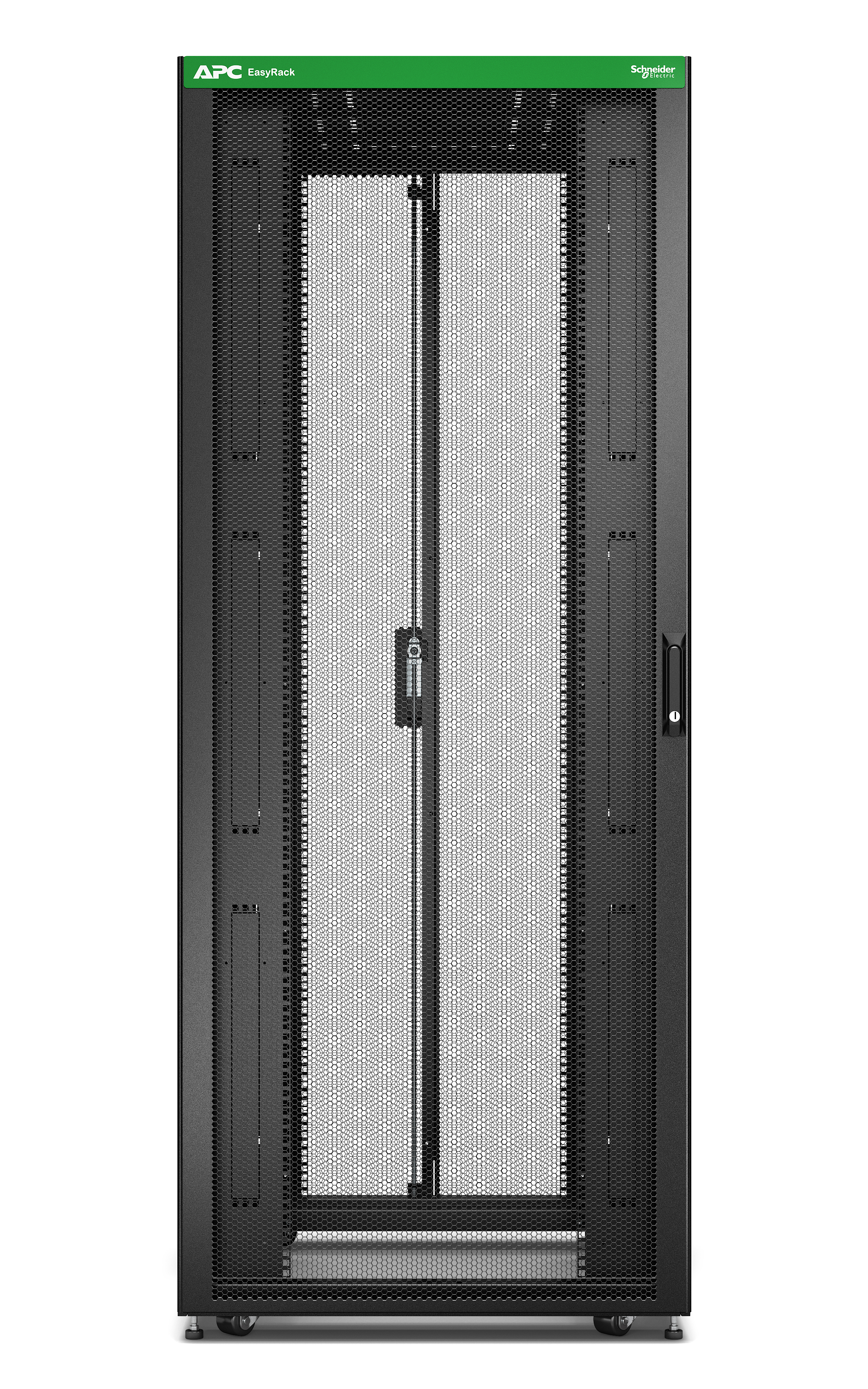 APC Easy Rack 42Ux800x1200 with Roof castors feet and 4 Brackets No Side panels Bottom black