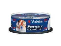 CD-R  Verbatim 700MB 25pcs Pack 52x Spindel printable retail