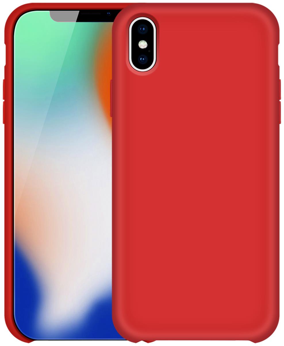 PEDEA Liquid Silicone Case iPhone X Rot