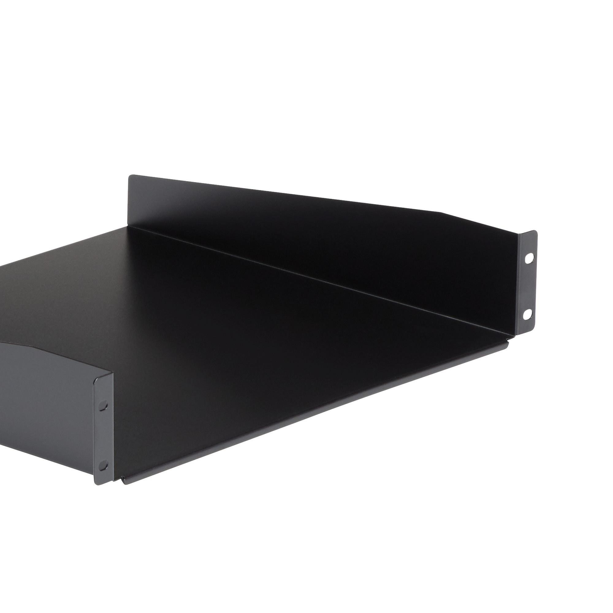 STARTECHCOM 2HE 19 Zoll Fachboden fUer Serverschrank bis 20 Kg belastbar aus Stahlblech Schwarz