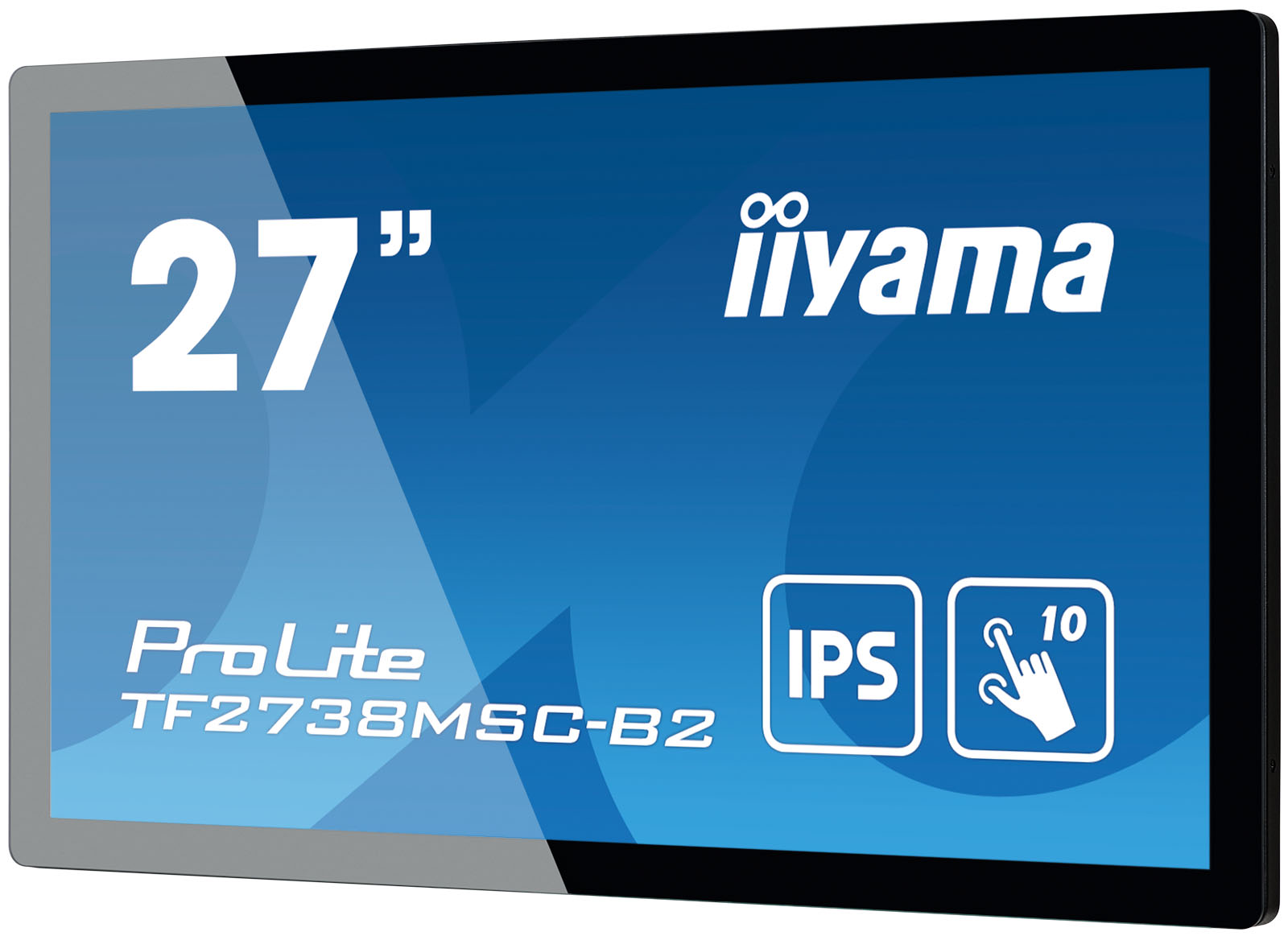 IIYAMA TF2738MSCB2 68,6cm 27Zoll IPS 1920x1080 10 Points Touch 10001 425cdm2 5ms DVI HDMI DP USB Touch Interface Speakers 2x3W