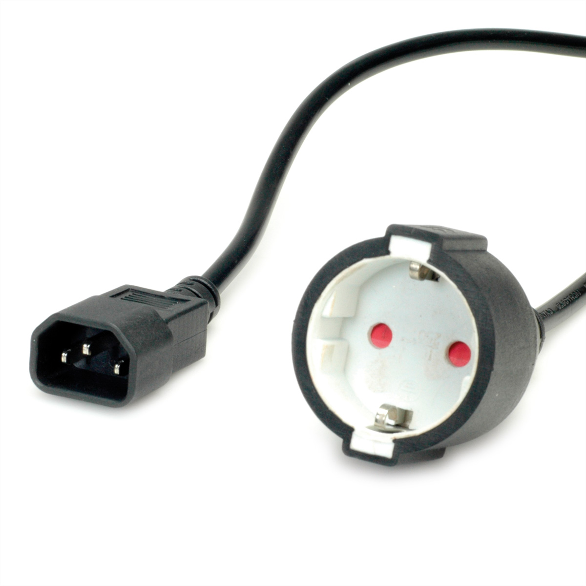 VALUE Netzkabel C14-Stecker auf Schutzkontakt-Buchse schwarz 0,3m VALUE Netzkabel C14-Stecker auf Schutzkontakt-Buchse schwarz 0,3m