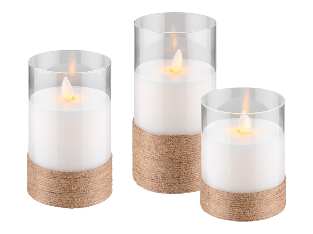 3 goobay LED-Kerzen weiss