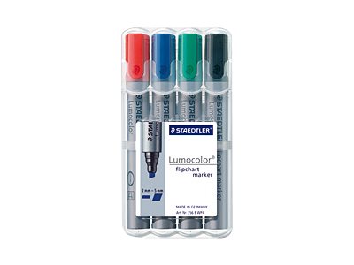 STAEDTLER Lumocolor Flipchart-Marker farbsortiert 2,0 - 5,0 mm, 4 St. STAEDTLER Lumocolor Flipchart-Marker farbsortiert 2,0 - 5,0 mm, 4 St.