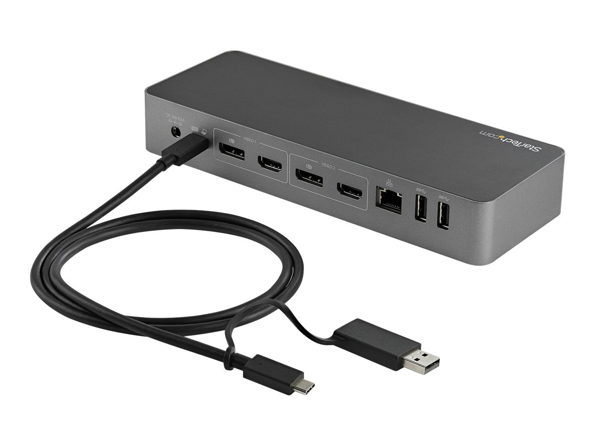 STARTECH.COM 3ft/1m USB-C Cable with USB-A Adapter - 2-in-1 USB C Cable 10Gbps/PD3.0 with USB-A 5Gbps Dongle for Hybrid Dock