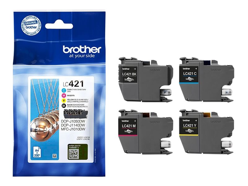 Brother LC-421VAL Tintenpatrone - 4er Pack - Schwarz, Cyan, Magenta, Gelb