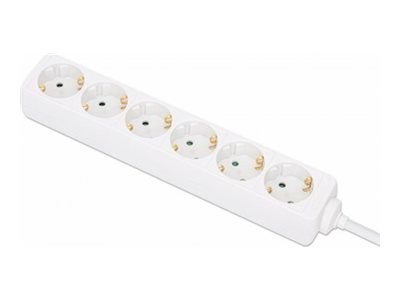 MANHATTAN 6-fach Steckdosenleiste Schutzkontakt Sechs Typ F-Steckdosen integriertes 2 m Stromkabel mit Typ F-Stecker 16 A weiss MANHATTAN 6-fach Steckdosenleiste Schutzkontakt Sechs Typ F-Steckdosen integriertes 2 m Stromkabel mit Typ F-Stecker 16 A weiss