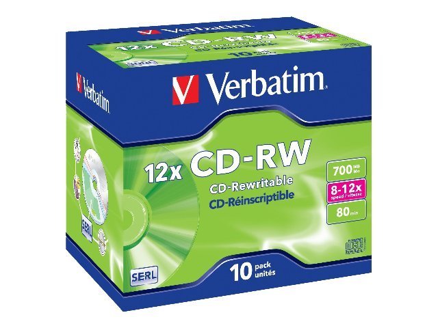 VERBATIM CDRW80 700MB 12x (10) JC