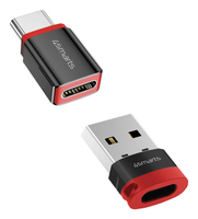 4smarts USBC auf USBA USBC Datenblocker Adapter, 2er Set, schwarz
