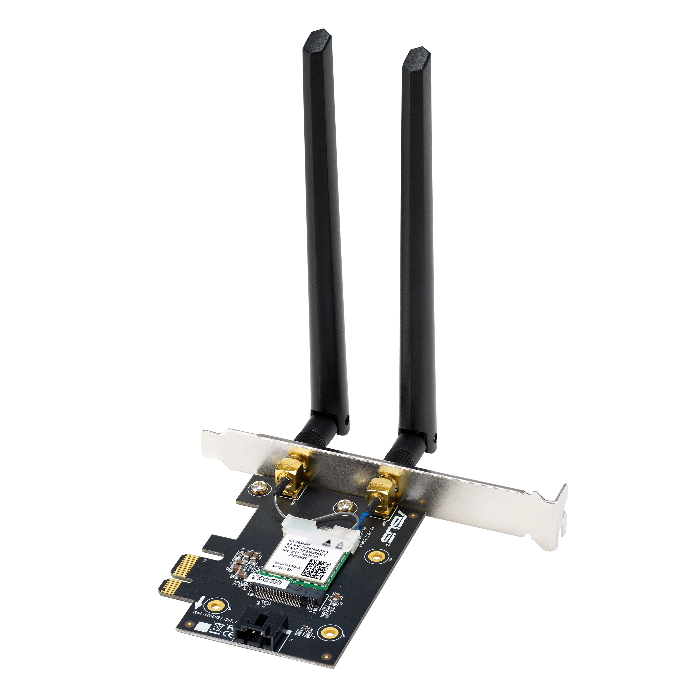 ASUS PCEBE6500 WiFi 7 Bluetooth 54 Adapter BE6500 Triband, PCI Express, 2x Externe Antenne
