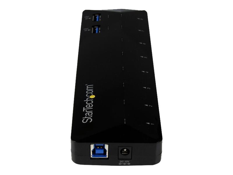 StarTech.com 10 Port USB 3.0 Hub mit Lade- und Sync Port - 2 x 1,5A Ports - Desktop Hub und Schnelllade Station - USB-Umschalter für die gemeinsame Nutzung von Peripheriegeräten - 10 Anschlüsse