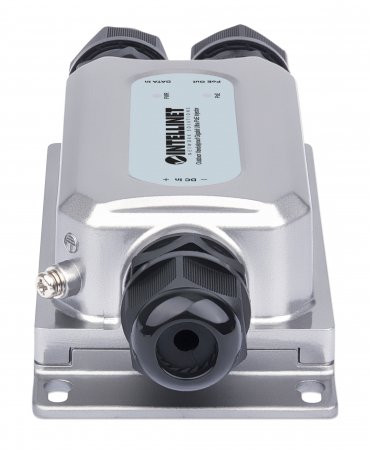 INTELLINET Outdoor Gigabit PoE++ Injektor Ein 60 Watt-Port, IEEE 802.3bt-konform IP67 wasserdicht, IK10 vandalismusgeschützt