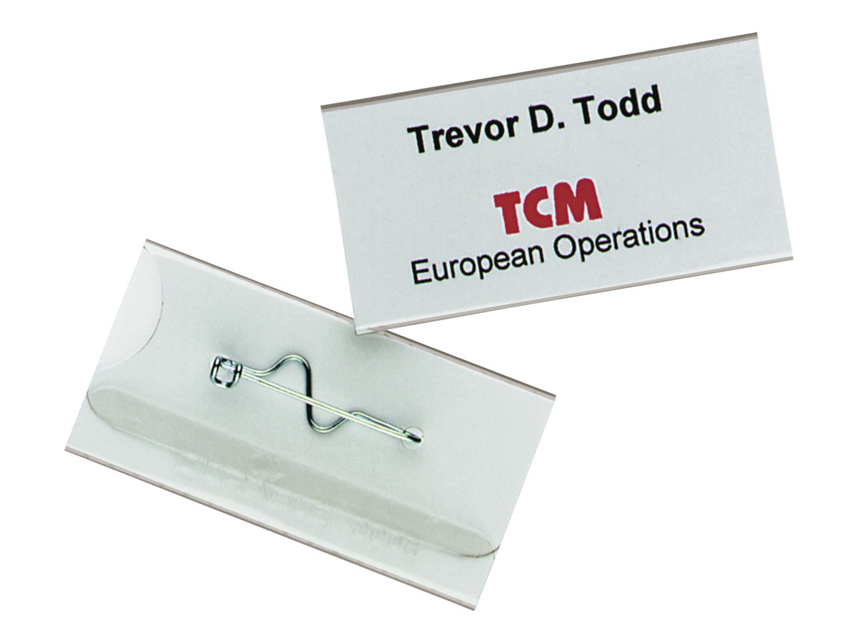 10 DURABLE Namensschilder mit Nadel 7,5 x 4,0 cm 10 DURABLE Namensschilder mit Nadel 7,5 x 4,0 cm