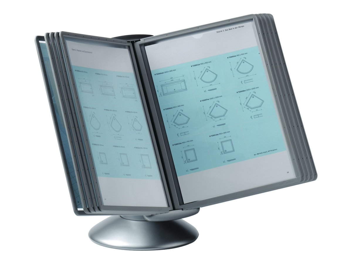 DURABLE Sichttafelsystem SHERPA motion komplett 558737 DIN A4 grau mit 10 St Sichttafeln, 1 St