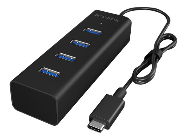ICY BOX IB-Hub1409-C3 4 Port USB Type-C Hub unterstuetzt Datenuebertragung bis zu 5 Gbit/s und Plug and Play ICY BOX IB-Hub1409-C3 4 Port USB Type-C Hub unterstuetzt Datenuebertragung bis zu 5 Gbit/s und Plug and Play