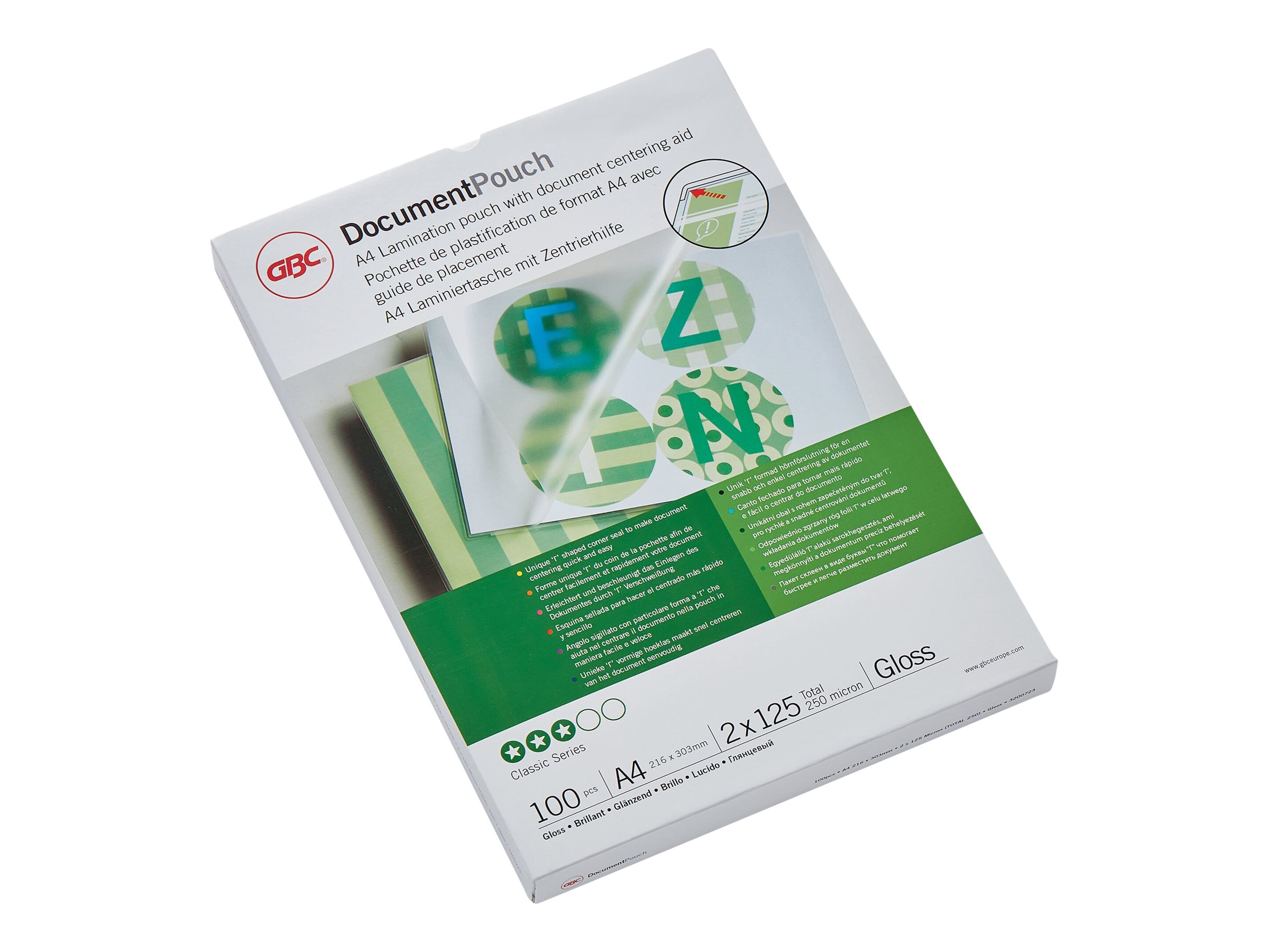 100 GBC Laminierfolien glaenzend fuer A4 125 micron 100 GBC Laminierfolien glaenzend fuer A4 125 micron