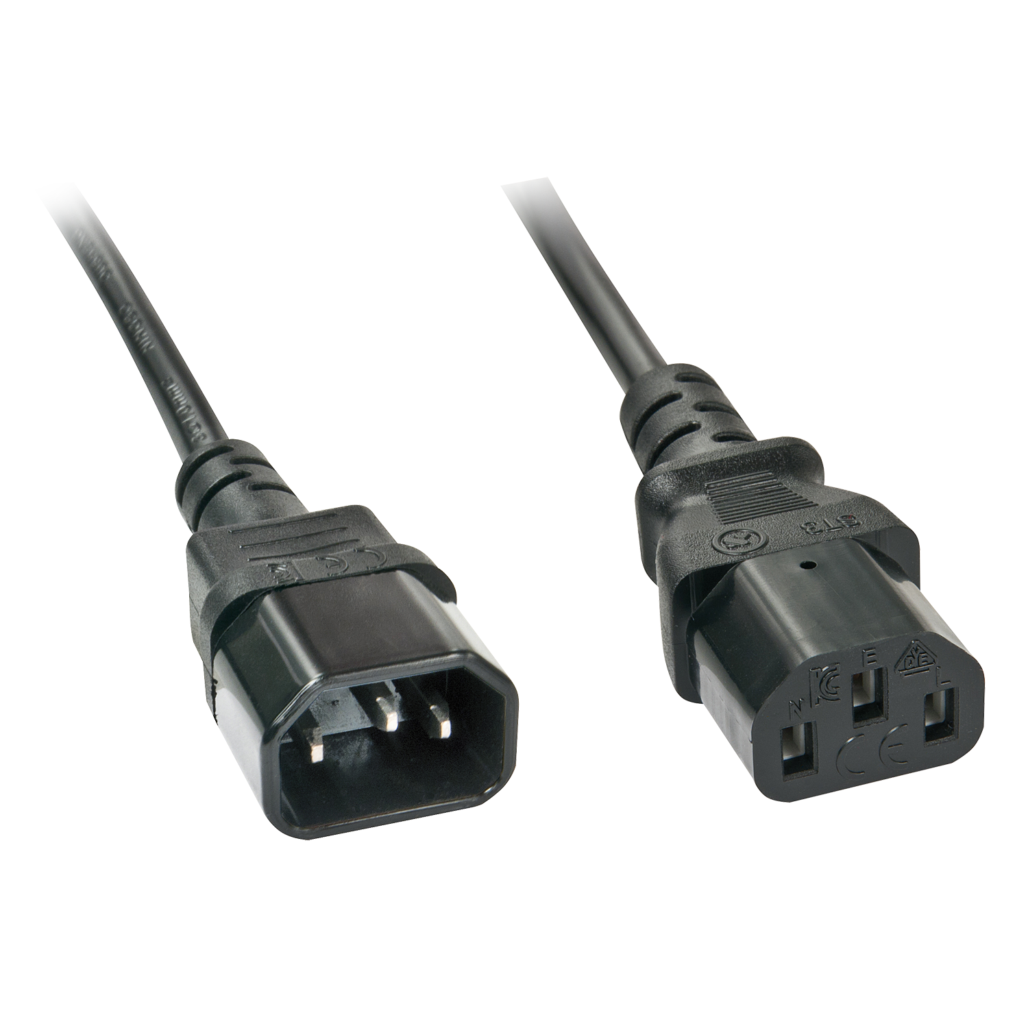 LINDY 5m IEC-Netzverlaengerungskabel C14 an C13