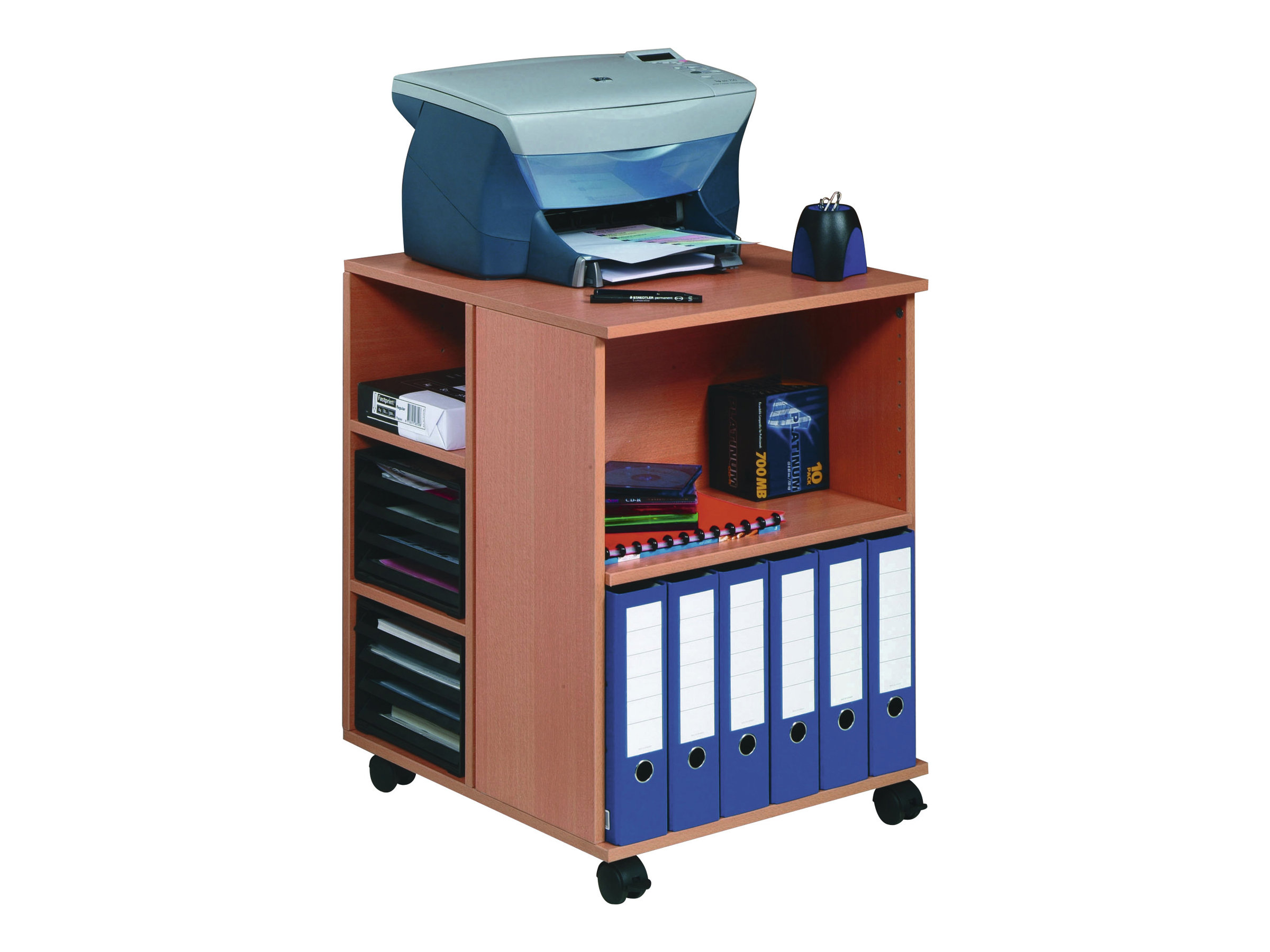 DURABLE Bürowagen buche 3 Ebenen 52,8 x 59,2 x 74,8 cm